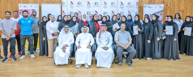 <p>The Bahrain Olympic Academy (BOA), affiliated with the Bahrain Olympic Committee (BOC), concluded a physical literacy course held in co-operation with the Education Ministry at Al Marifa Secondary School for Girls.</p>
<p>A select group of physical education teachers, both men and women, participated in the course.</p>
<p>A closing ceremony was attended by BOC executive director of operations Ahmed Abdulghaffar, who distributed certificates to the participants. Abdulghaffar praised the positive interaction and outstanding performance they demonstrated throughout the course, which included a number of practical applications and theoretical lectures.</p>
<p>It also featured a series of practical activities and exercises that reflected the participants&rsquo; level of engagement with the scientific and professional aspects presented by a group of specialised instructors.</p>
<p>Above, Abdulghaffar, seated second from left, with other officials and the course&rsquo;s participants during the closing ceremony.</p>